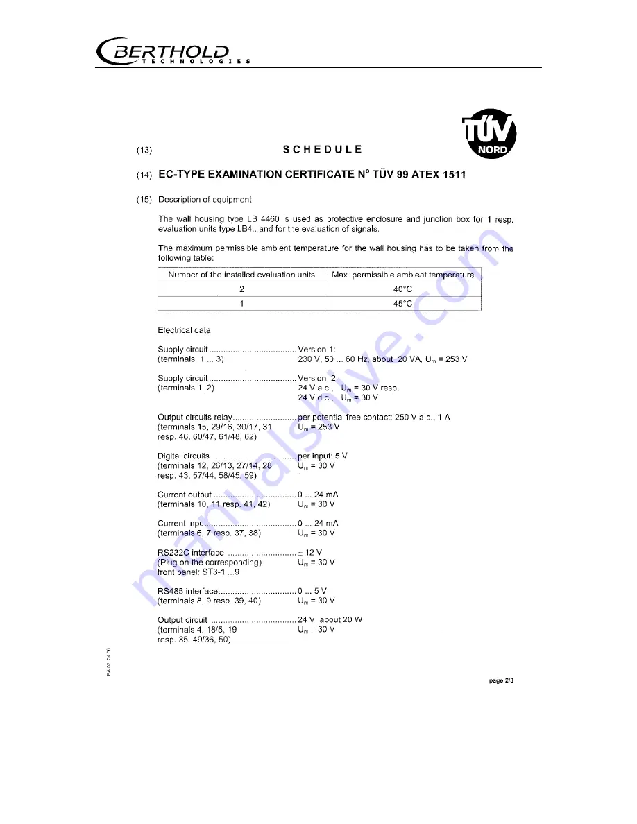 Berthold LB 442 Operating Manual Download Page 127