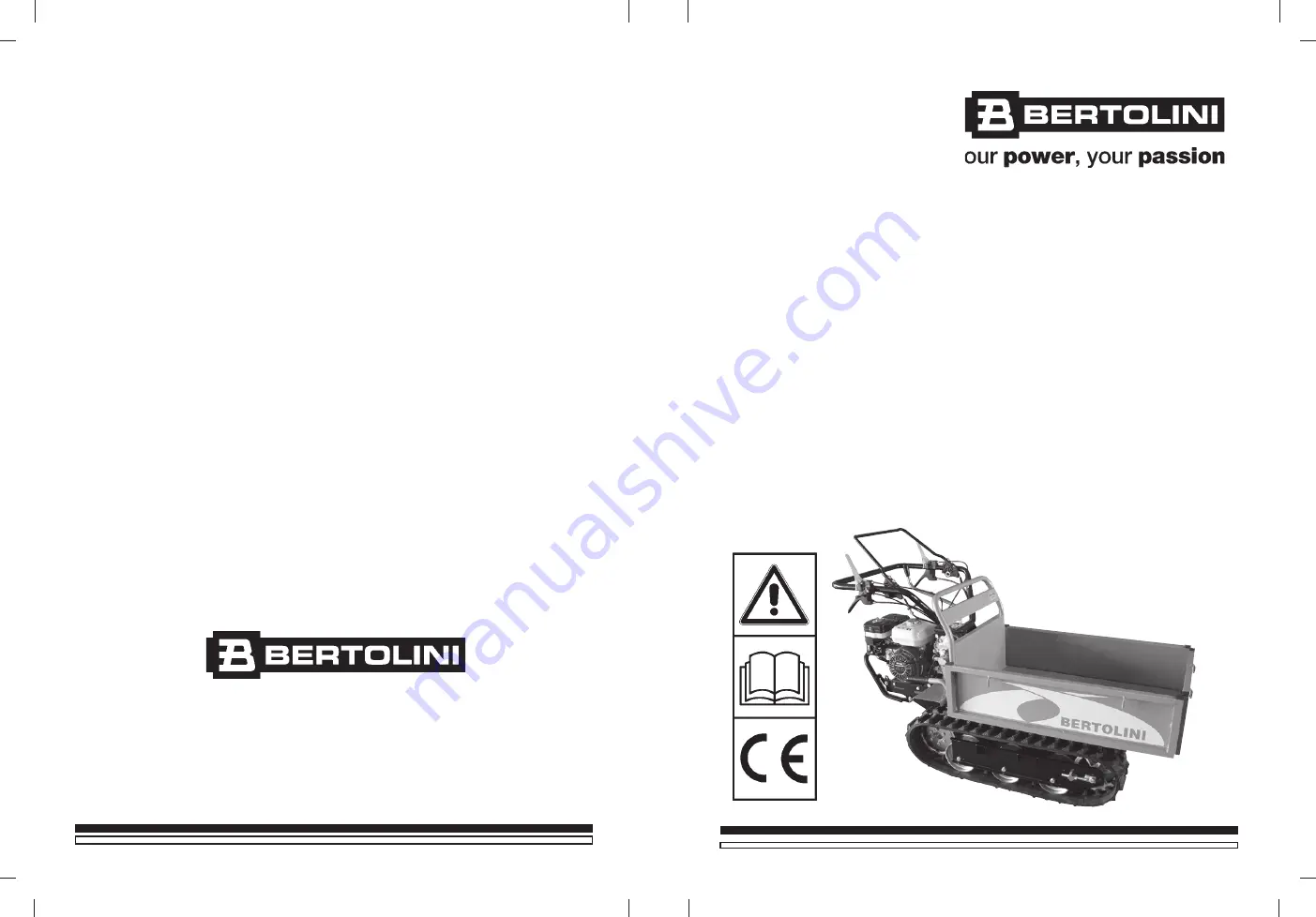 Bertolini BTR 1750 D Operators Instruction Book Download Page 1