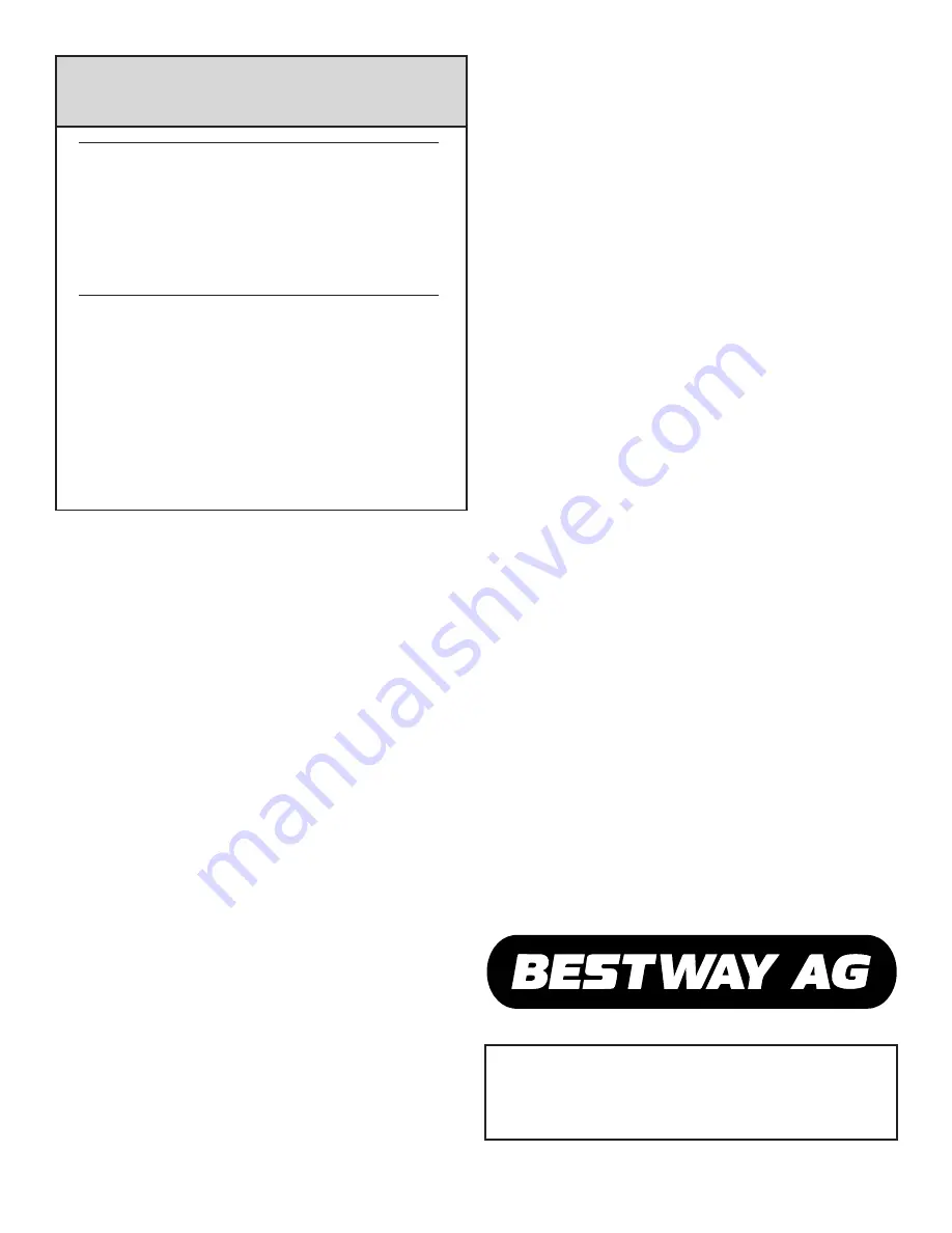 BESTWAY AG EC-15 Owner'S Manual Download Page 2