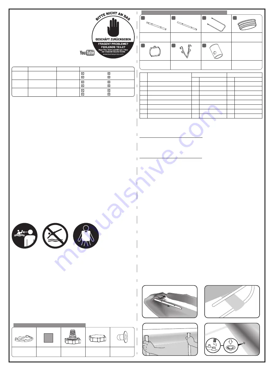 Bestway STEEL PRO 56447 Owner'S Manual Download Page 8