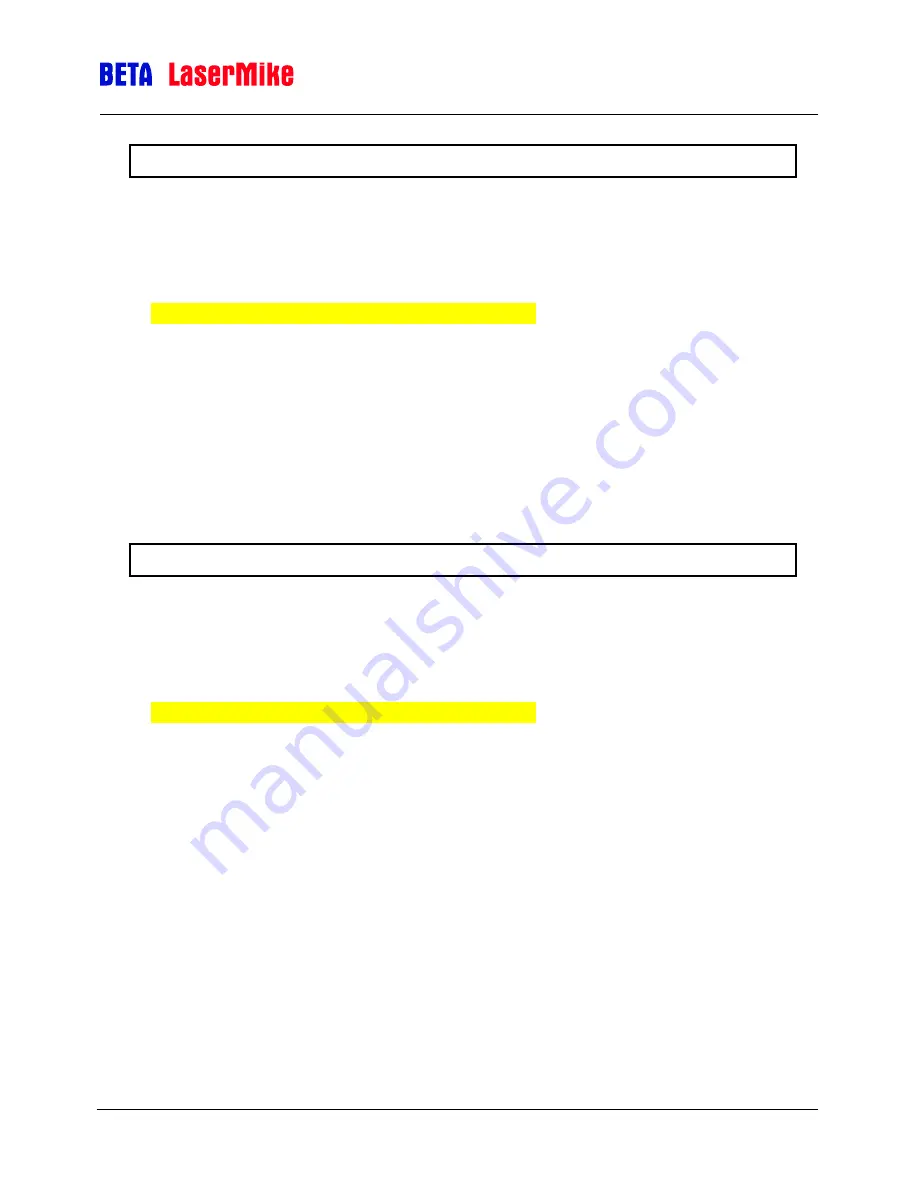 Beta LaserMike LASERSPEED 8000 Instruction Handbook Manual Download Page 43