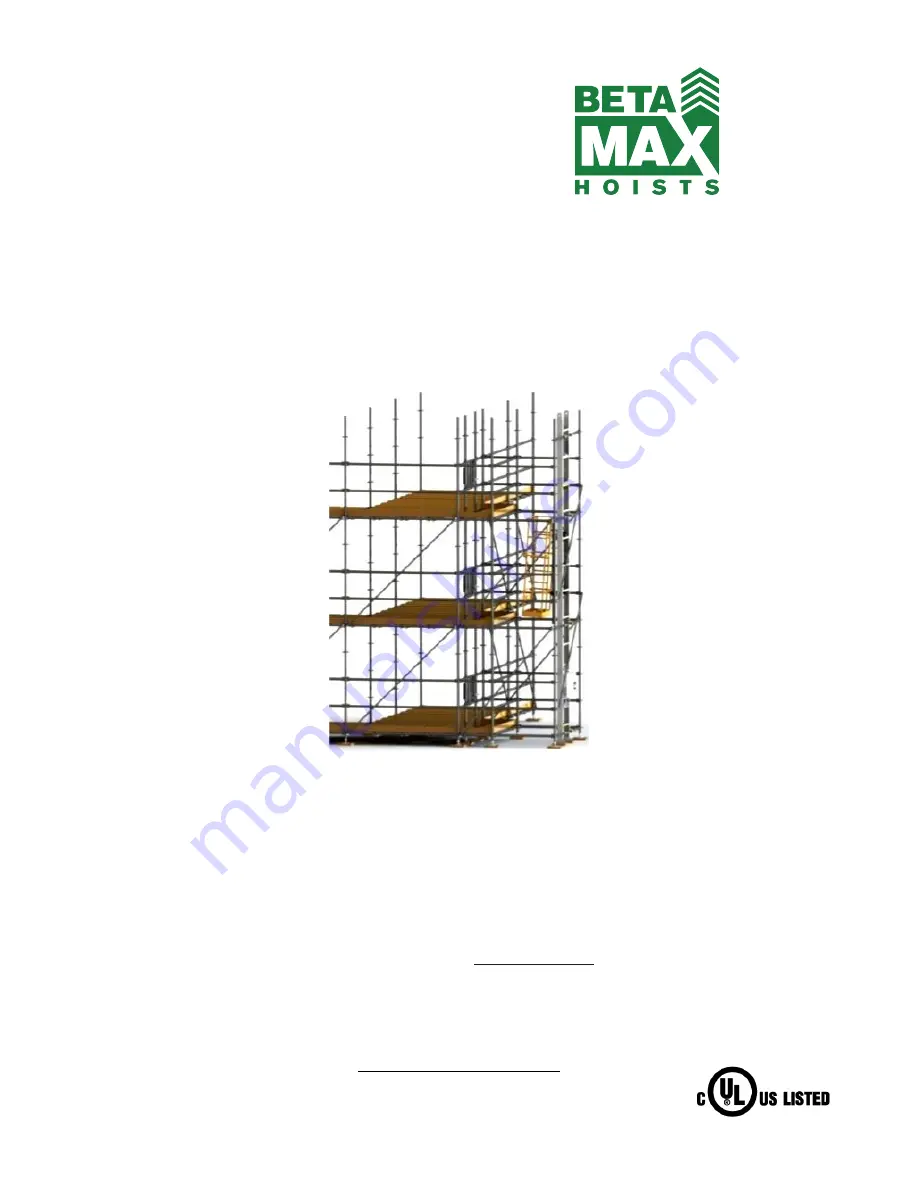 Beta Max MAXIAL TRACK HOIST Use And Maintenance Instruction Manual Download Page 1