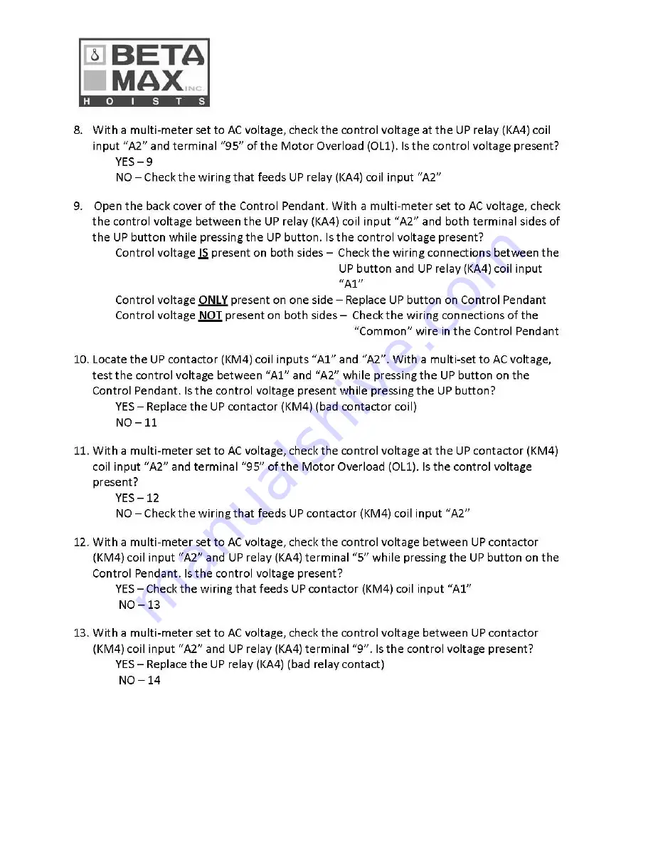 Beta Max MAXIAL TRACK HOIST Use And Maintenance Instruction Manual Download Page 128