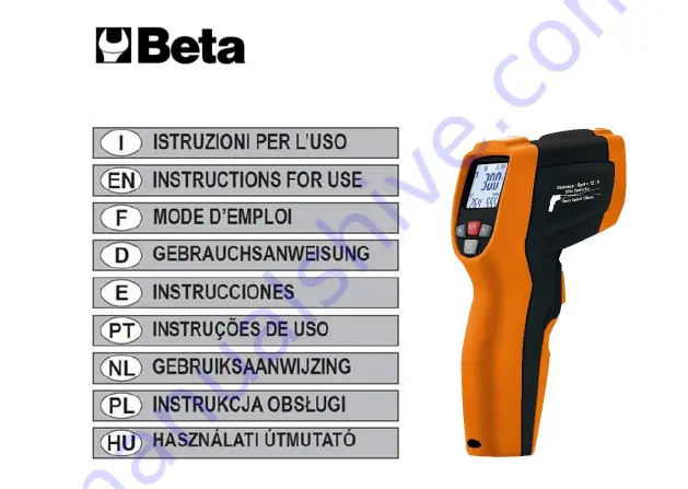 Beta 017600350 Instructions For Use Manual Download Page 1