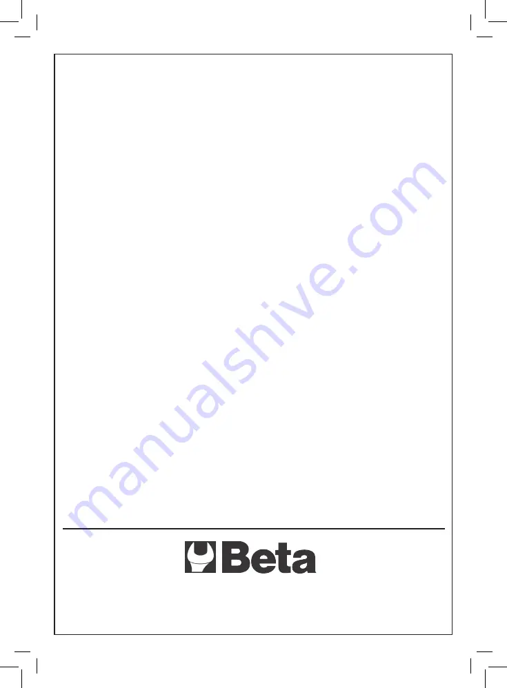 Beta 018930012 Operation Manual And Instructions Download Page 128