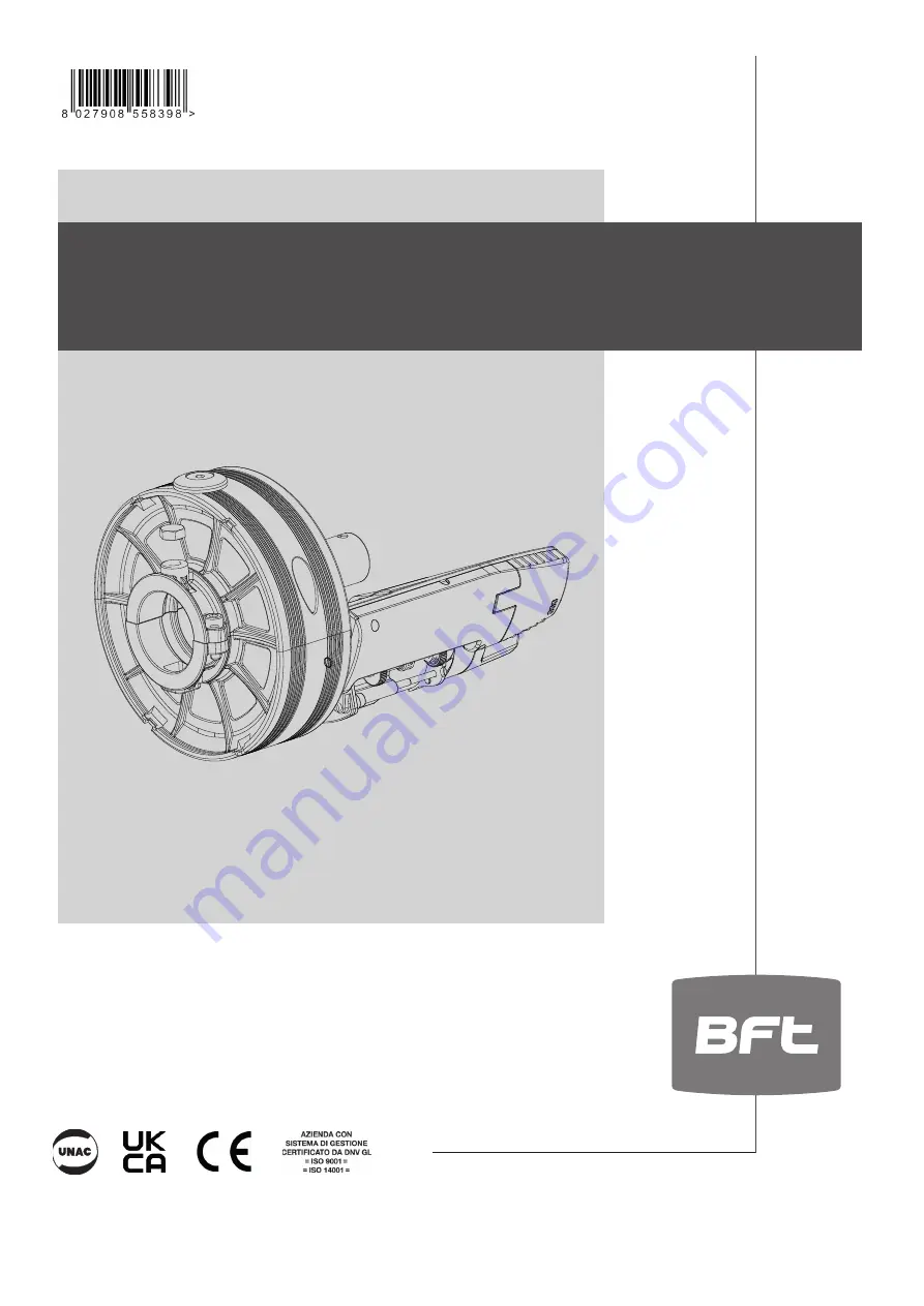 BFT WIND RMB 130B 200 Скачать руководство пользователя страница 1