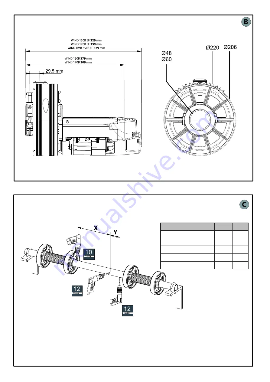 BFT WIND RMB 130B 200 Installation Manual Download Page 16