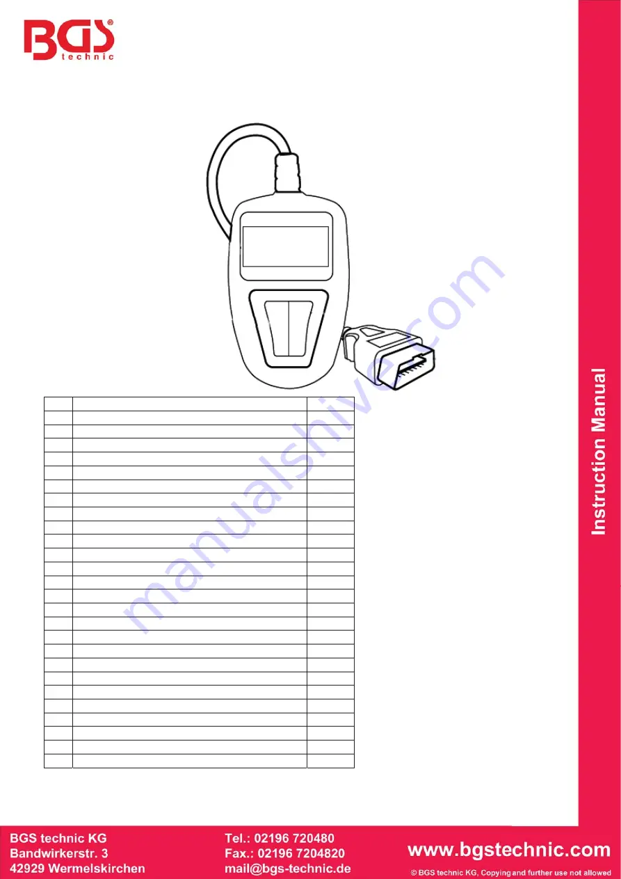 BGS technic 63311 Instruction Manual Download Page 14