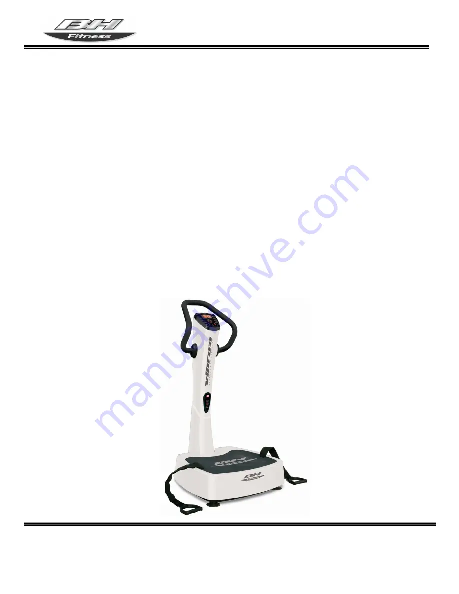 BH FITNESS YV 20 VIBRON Owner'S Manual Download Page 2