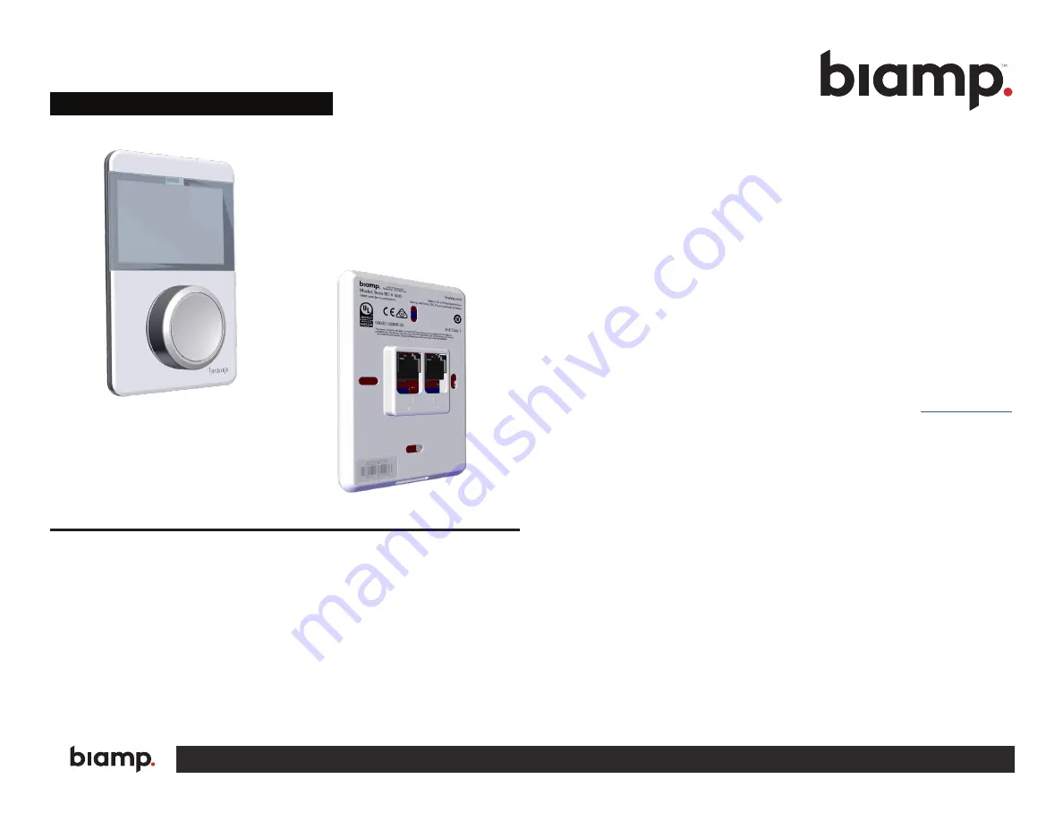 Biamp TEC-X 1000 Installation & Operation Manual Download Page 1