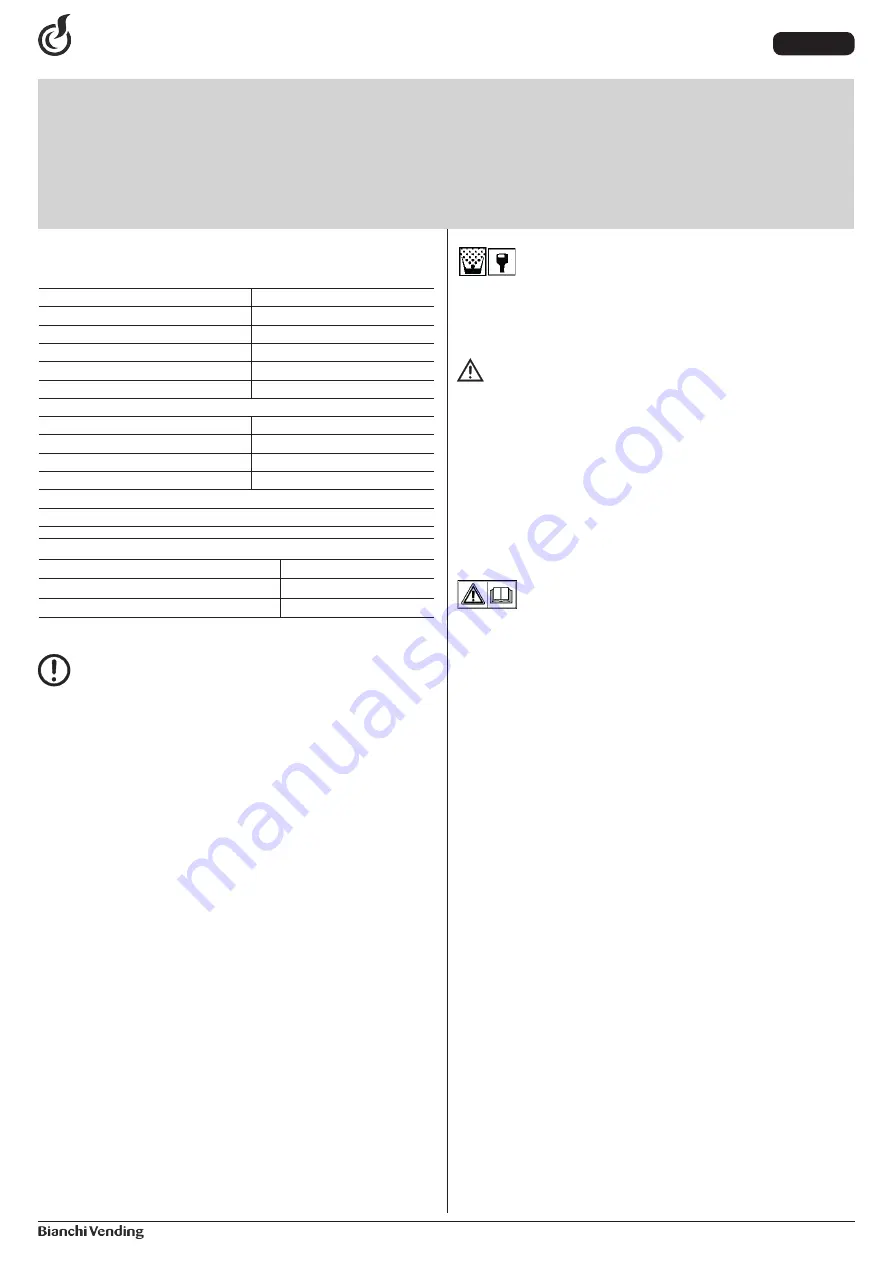 BIANCHI VENDING GAIA STYLE Use And Maintenance Manual Download Page 6