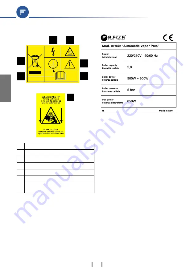 Bieffe AUTOMATIC VAPOR PLUS Use And Maintenance Manual Download Page 18