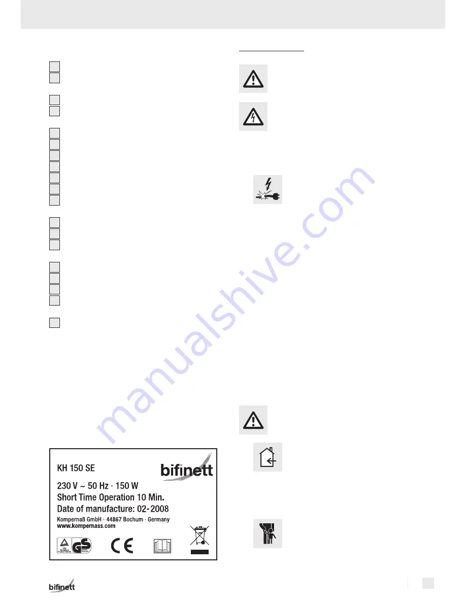 Bifinett Food Slicer KH 150 Operation And Safety Notes Download Page 45