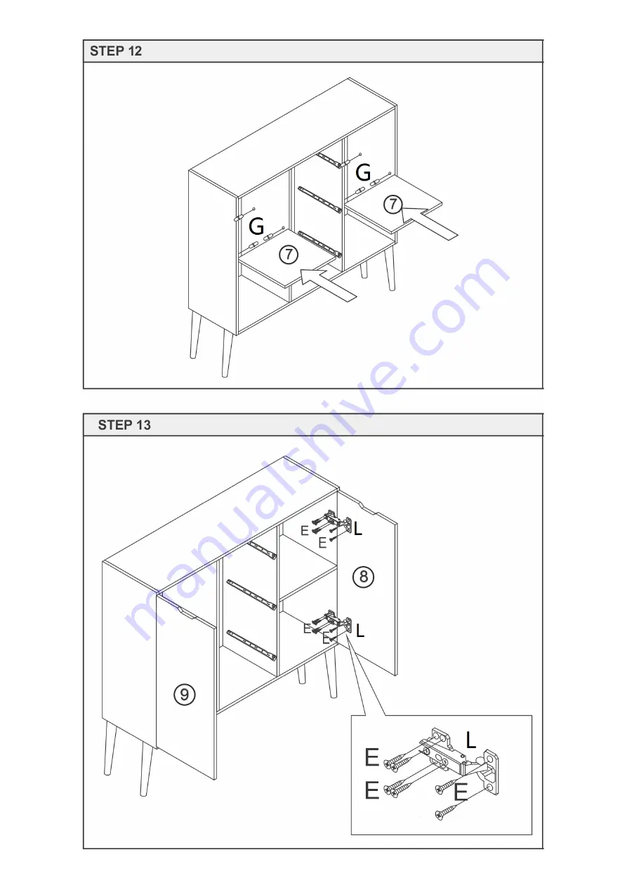 BIG FURNITURE WAREHOUSE BODEN SID3DWOAK Скачать руководство пользователя страница 13