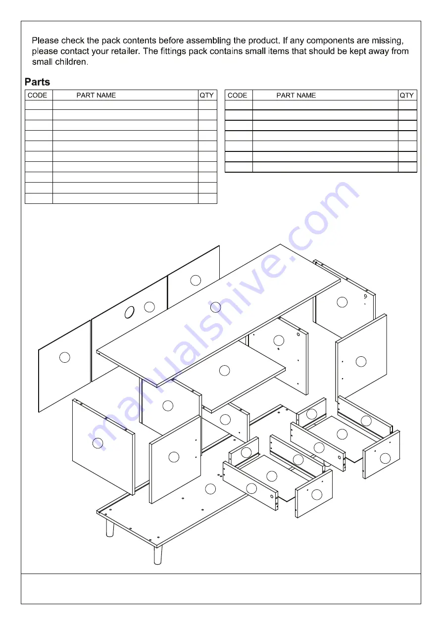 BIG FURNITURE WAREHOUSE DELTA G-DLTLTVWGR Assembly Instructions Manual Download Page 3