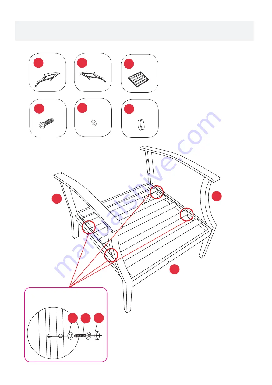 Big Lots Steel Slat 2PK Club Chairs BS21012 Assembly Instructions Manual Download Page 5