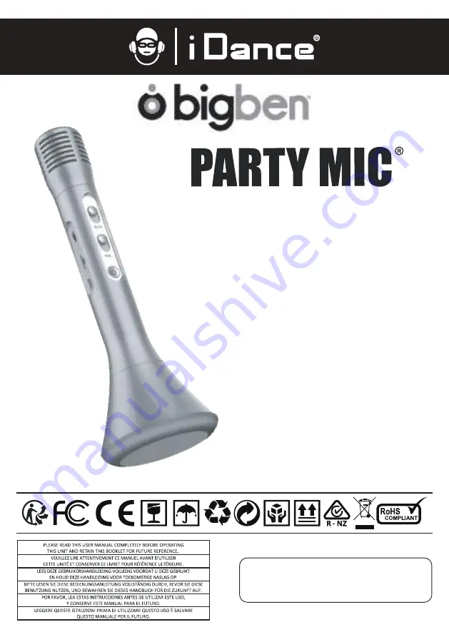 Bigben iDance Party Mic PM10 Скачать руководство пользователя страница 1