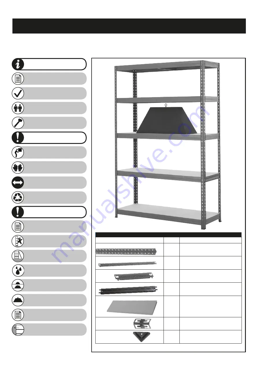 BiGDUG 300kg Boltless Shelving Bay Скачать руководство пользователя страница 1