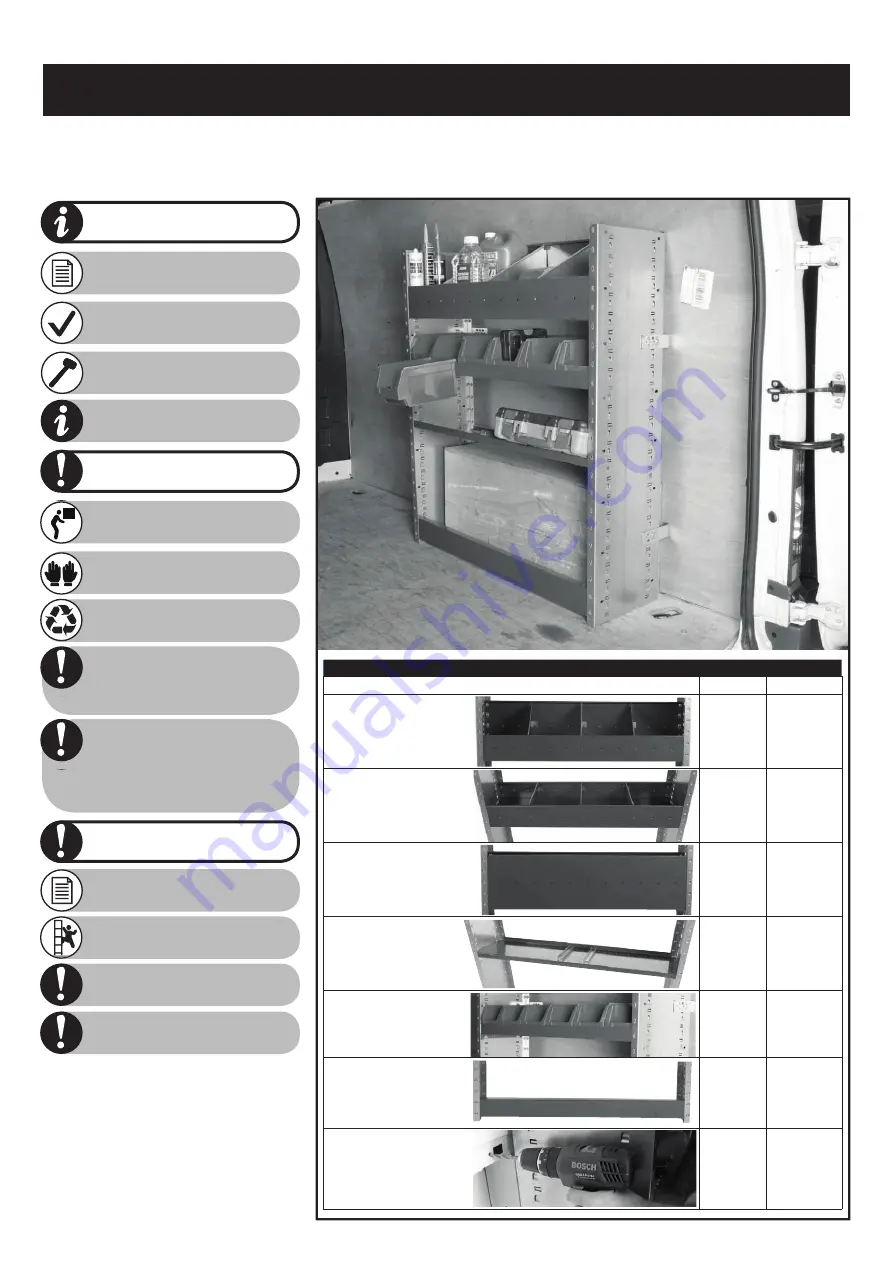 BiGDUG Van Racking Скачать руководство пользователя страница 1