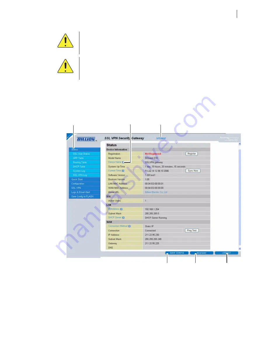 Billion BiGuard S10 Administration Manual Download Page 32