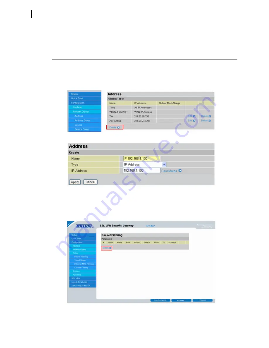 Billion BiGuard S10 Administration Manual Download Page 118