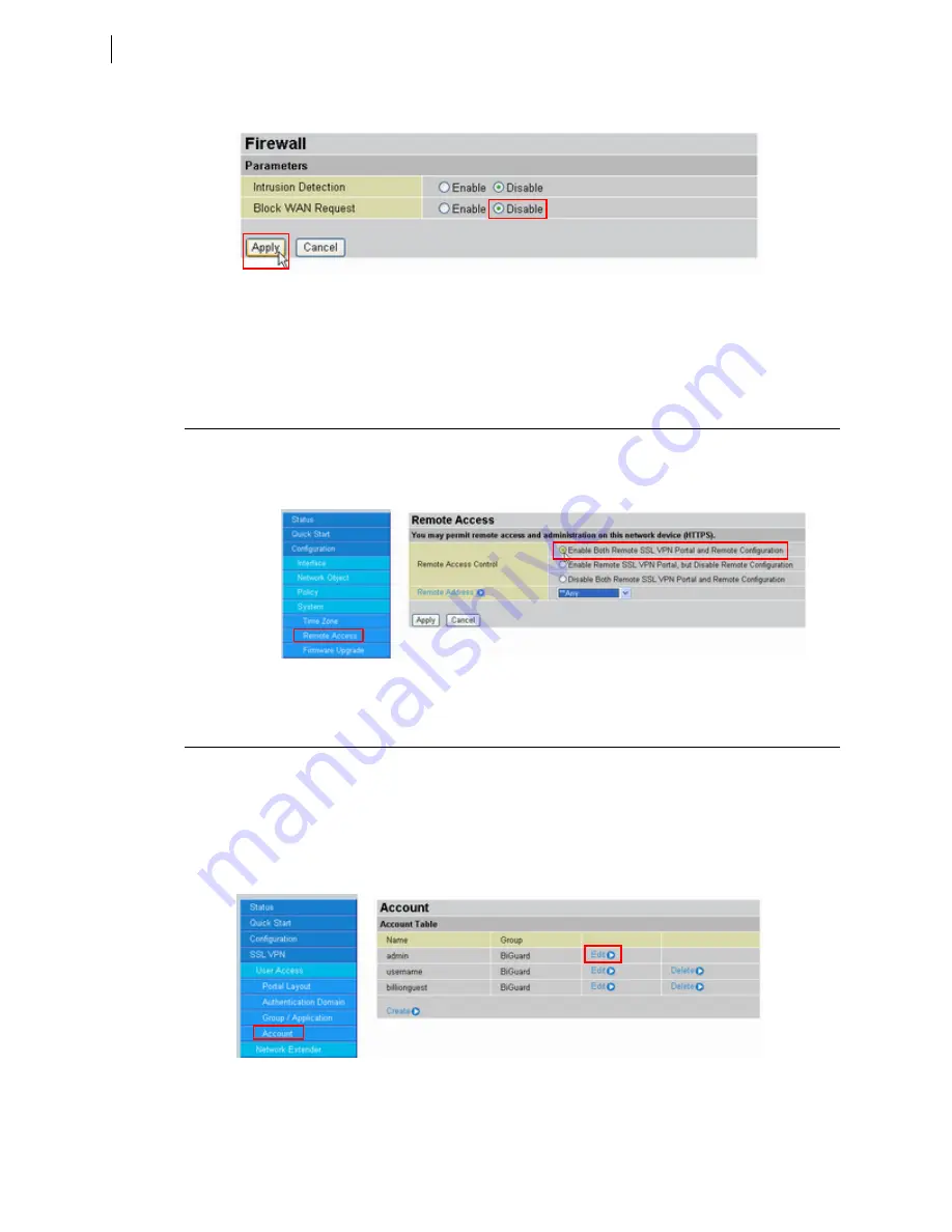 Billion BiGuard S10 Administration Manual Download Page 140