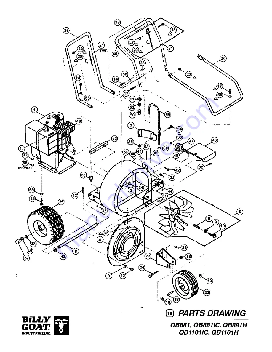 Billy Goat QUIET BLOW QB881 Parts List Download Page 2