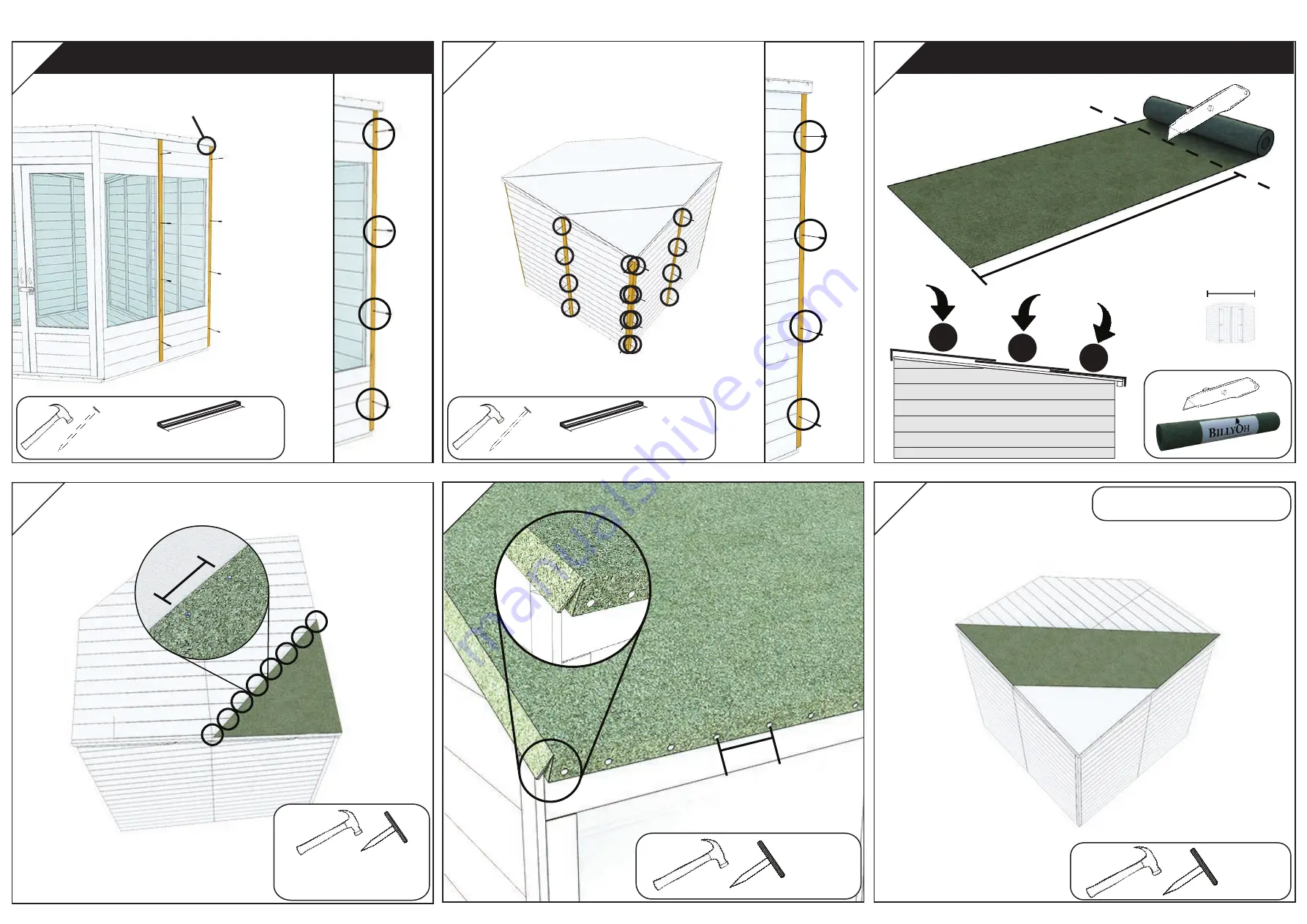 Billyoh 7ft Expert T & G Corner Summerhouse INS-0088 Building Instructions Download Page 10