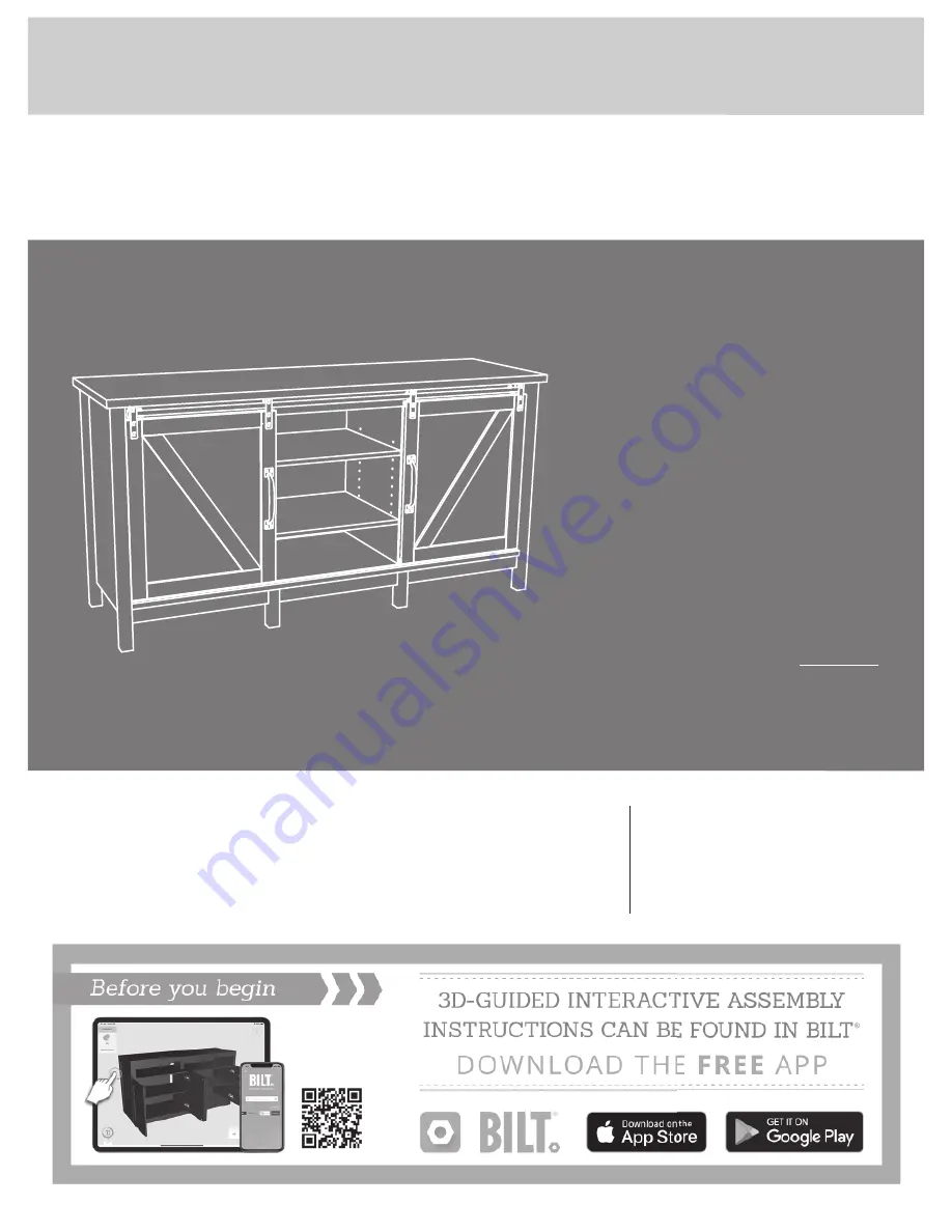 Bilt Entertainment Credenza 421192 Скачать руководство пользователя страница 1