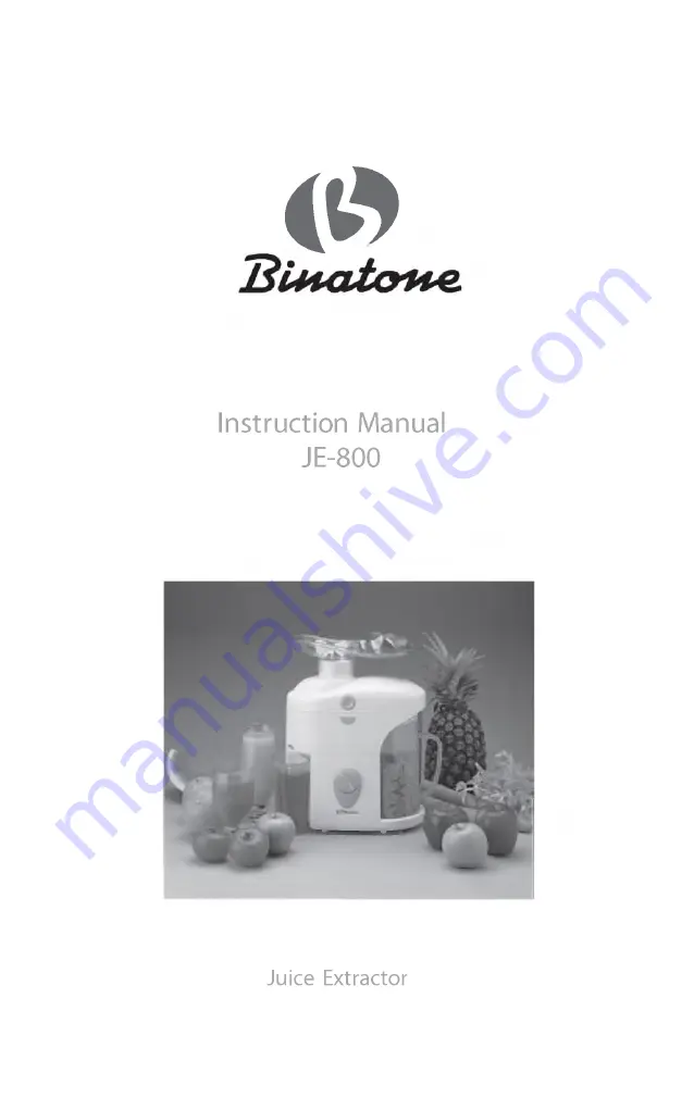 Binatone JE-800 Instruction Manual Download Page 1