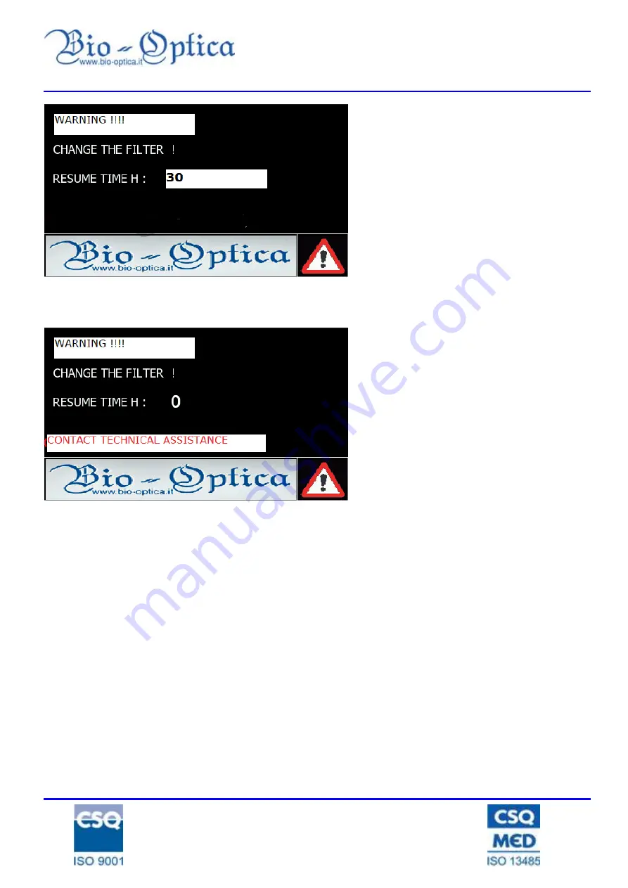 Bio-Optica 50-090-001 User And Service Manual Download Page 31