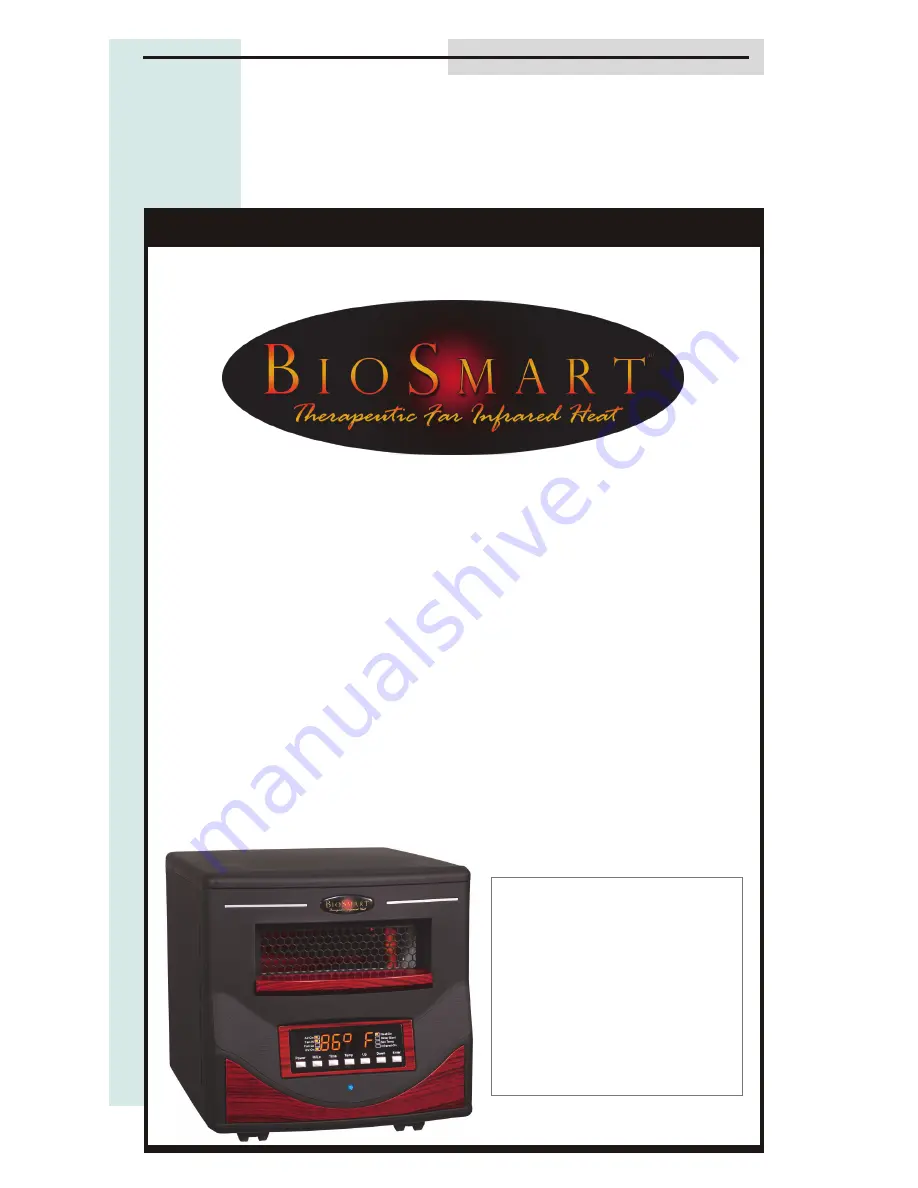 Bio Smart Technologies BioSmart BIO-1500PA Owner'S Manual Download Page 1