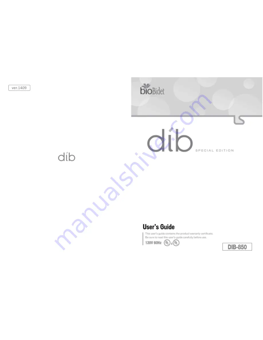 bioBidet dib Special Edition User Manual Download Page 1