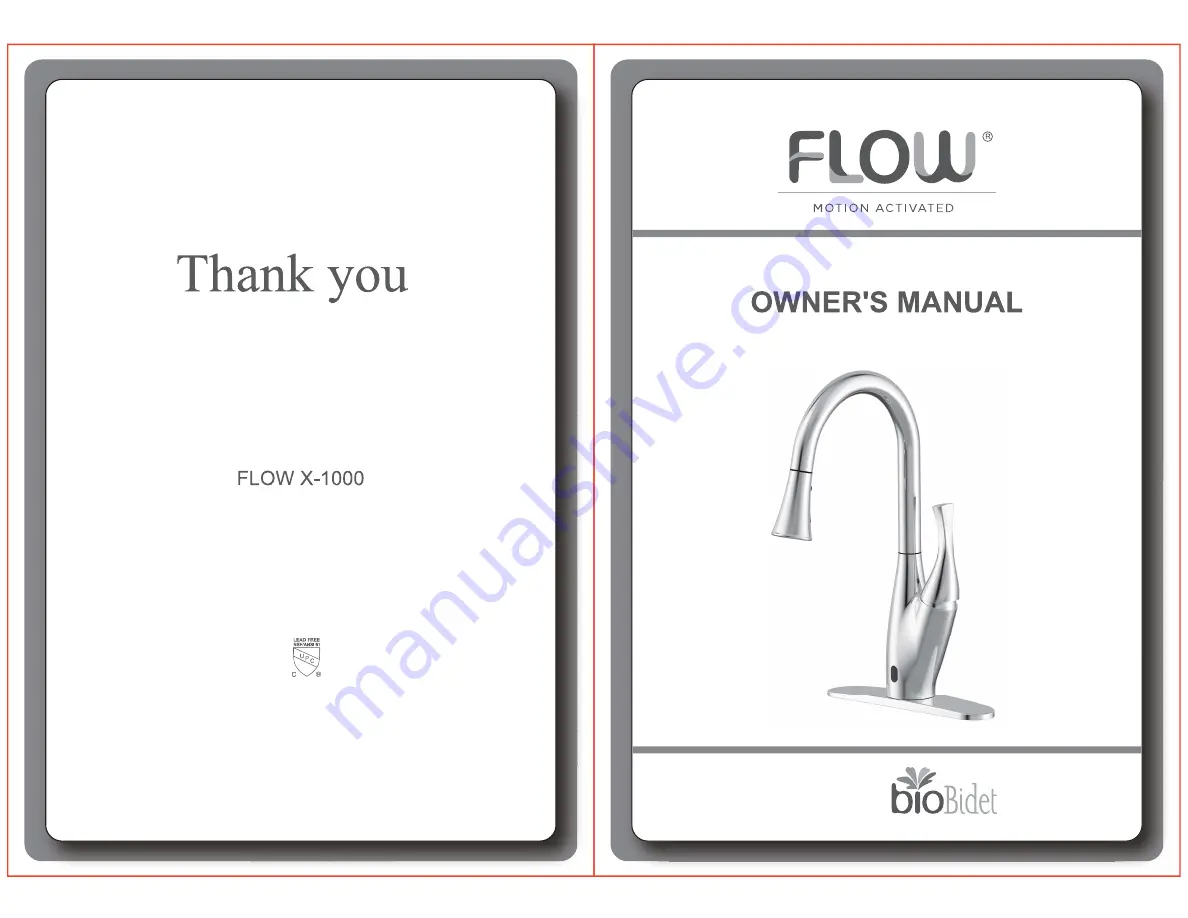 bioBidet FLOW X-1000 Owner'S Manual Download Page 1