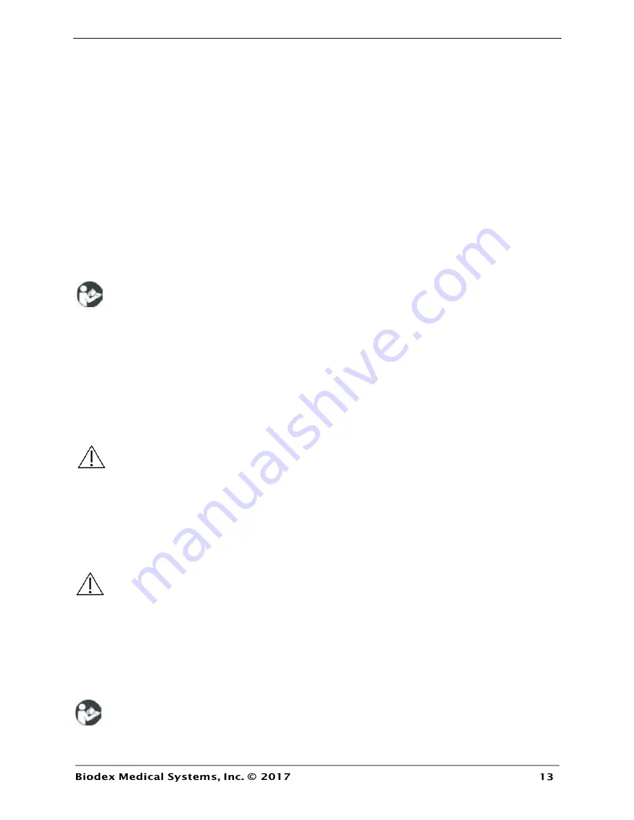 biodex ATOMLAB 500 Operation And Service Manual Download Page 13