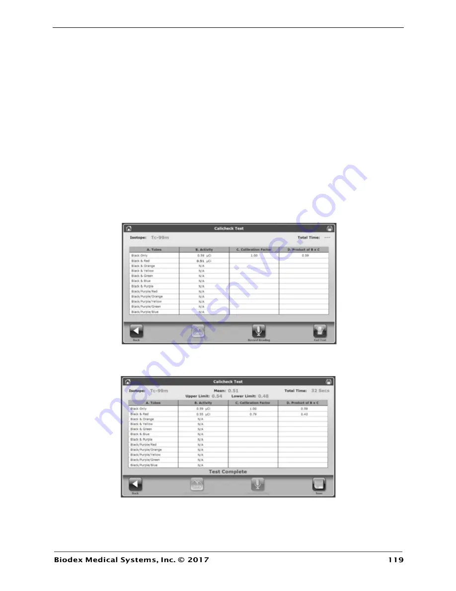 biodex ATOMLAB 500 Operation And Service Manual Download Page 119