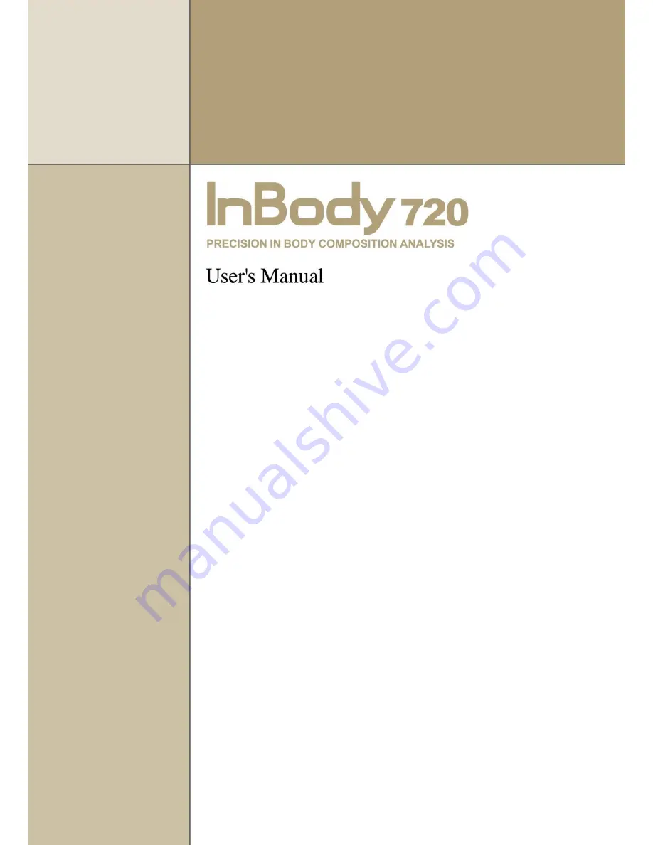 Biospace InBody720 User Manual Download Page 1