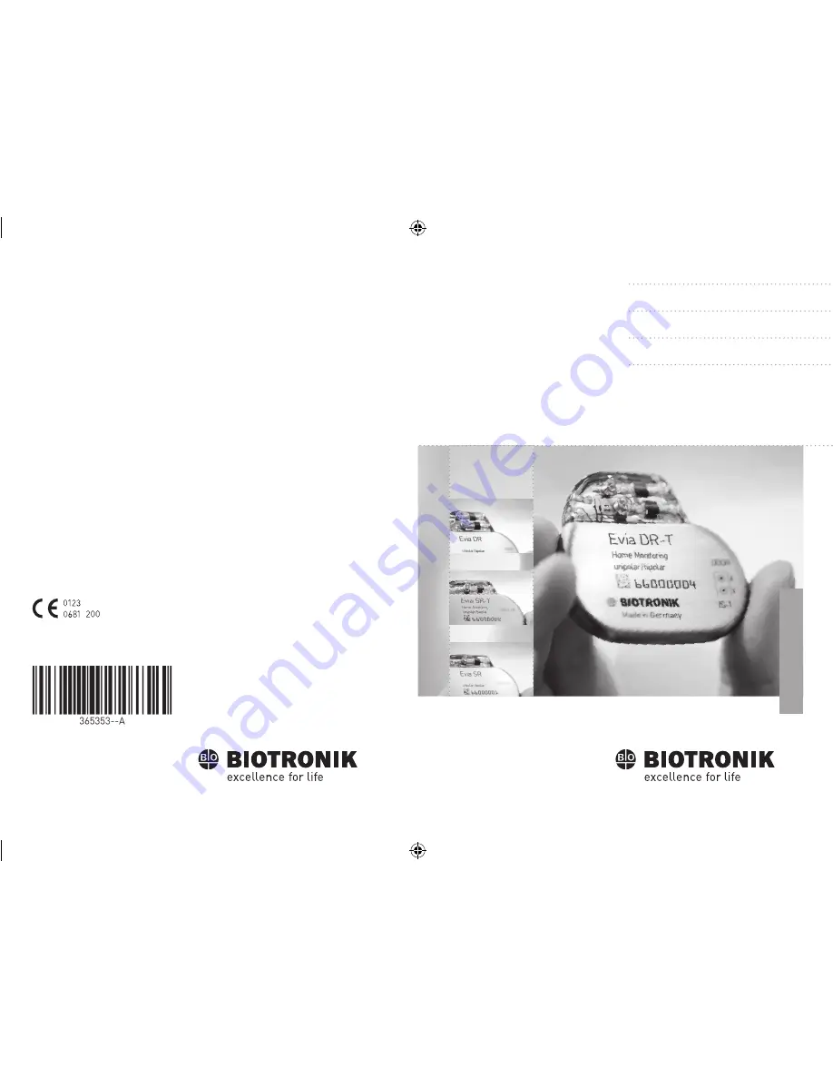 BIOTRONIK EVIA User And Technical Manual Download Page 1