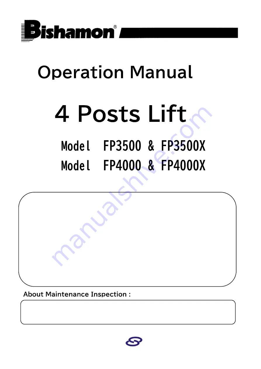 Bishamon FP3500 Operation Manual Download Page 1