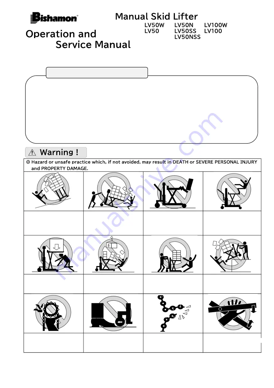 Bishamon LV50W Operation And Service Manual Download Page 1