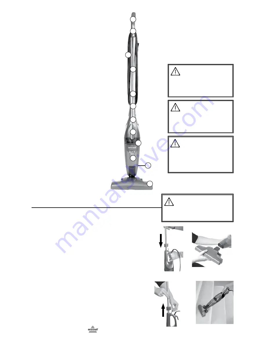 Bissell 3-IN-1 VAC 38B1/1059 SERIES User Manual Download Page 4