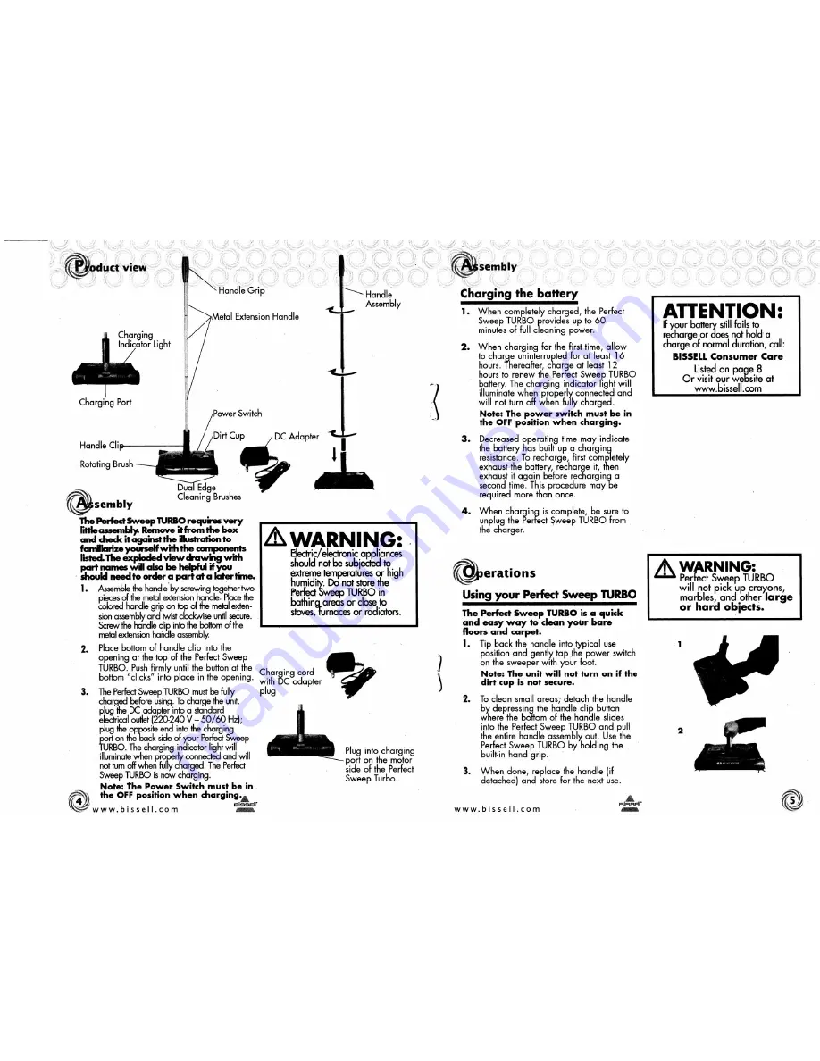 Bissell Perfect Sweep Turbo 29L9 Series User Manual Download Page 3