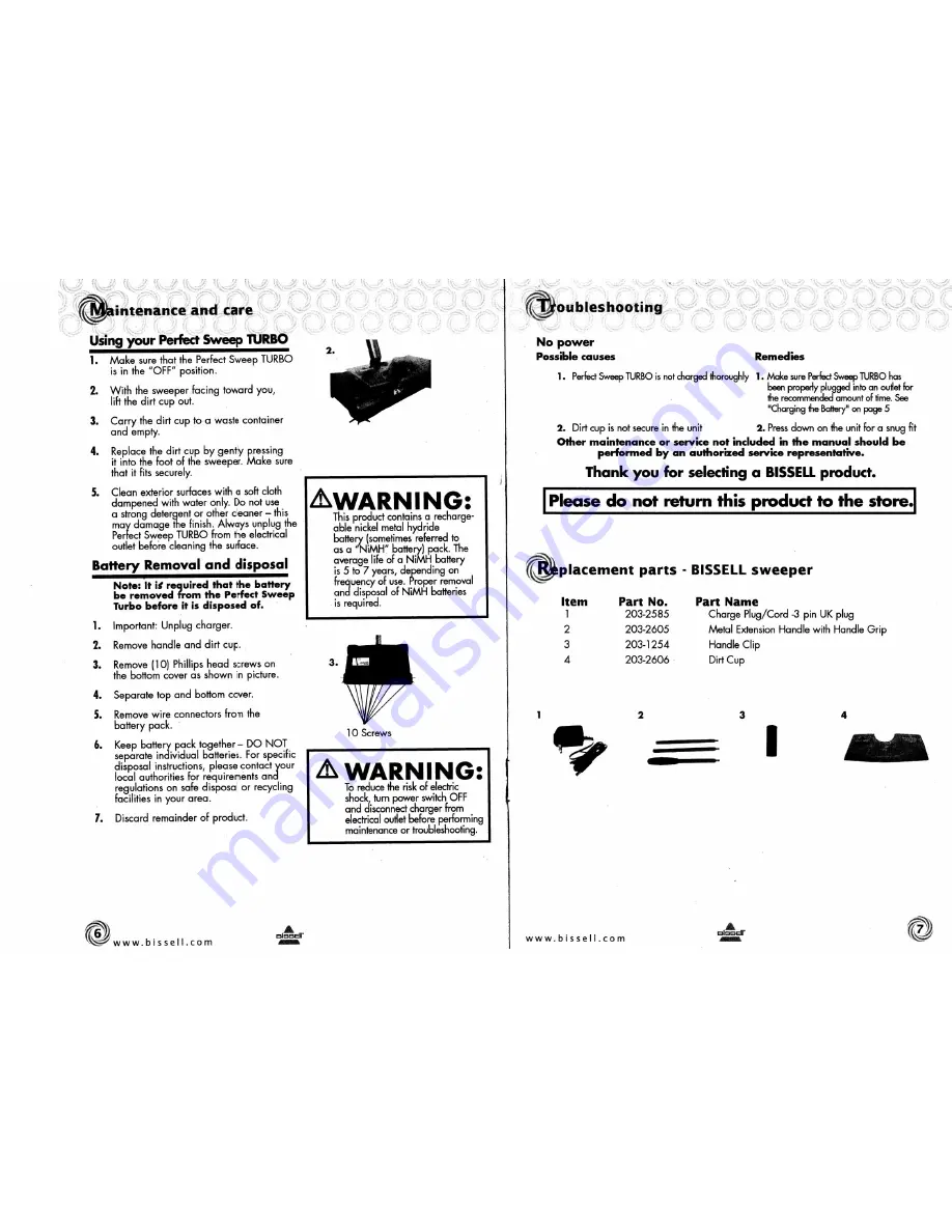 Bissell Perfect Sweep Turbo 29L9 Series User Manual Download Page 4