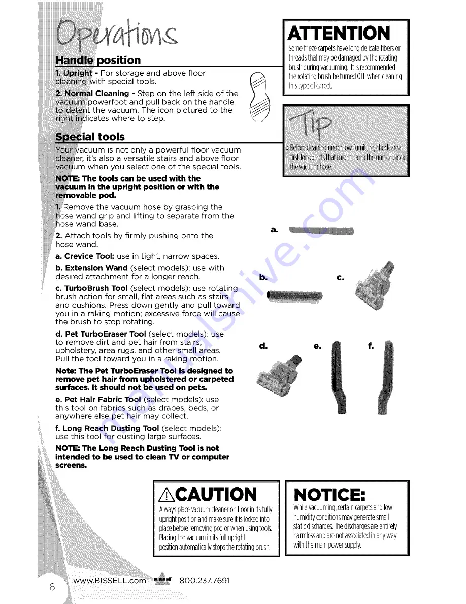 Bissell powerglide 9182 series User Manual Download Page 6