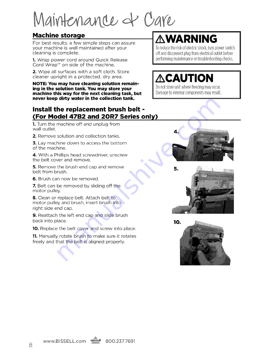 Bissell ReadyClean 20R7 SERIES User Manual Download Page 8