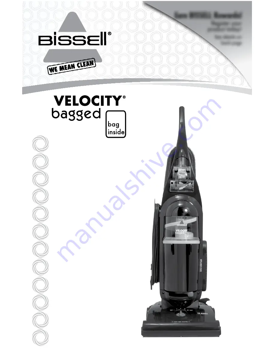 Bissell Velocity Bagged 6221 SERIES Скачать руководство пользователя страница 1