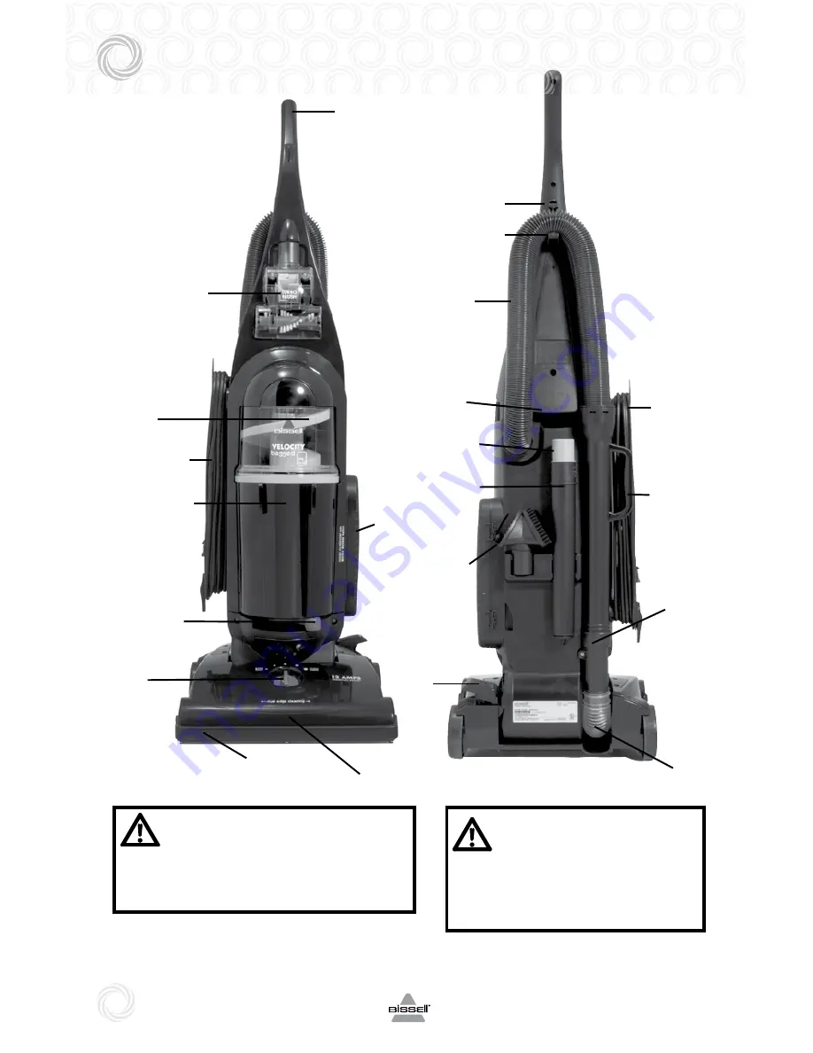 Bissell Velocity Bagged 6221 SERIES Скачать руководство пользователя страница 4