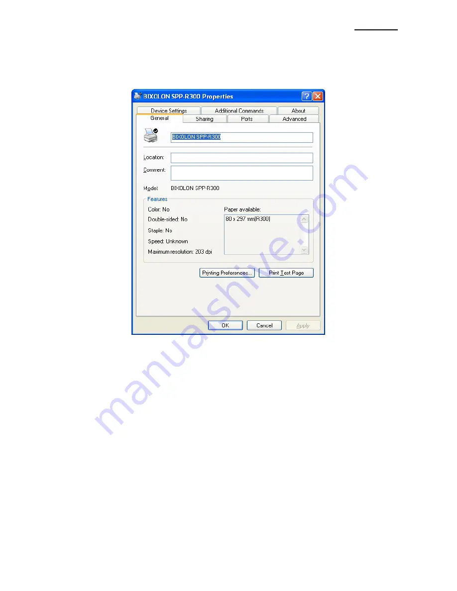 BIXOLON SPP-R300 Windows Driver Manual Download Page 12