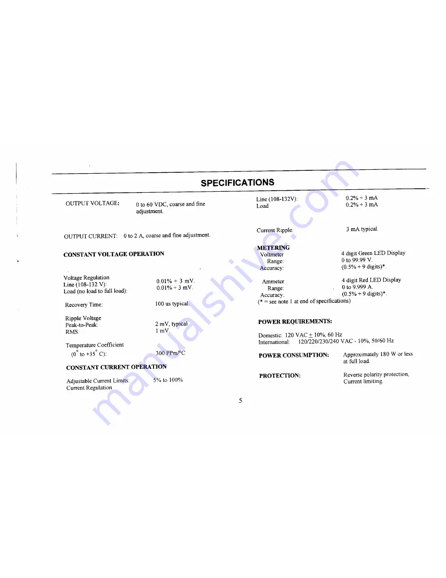 BK Precision 1715A Instruction Manual Download Page 5