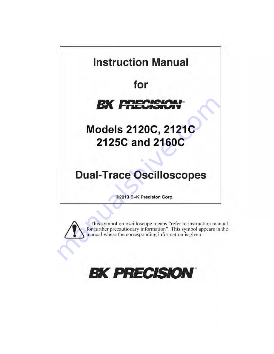 BK Precision 2120C Instruction Manual Download Page 3